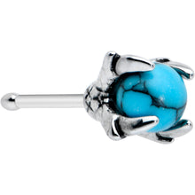 Load image into Gallery viewer, 20G 1/4 Blue Turquoise Claw Hand Halloween Nose Bone
