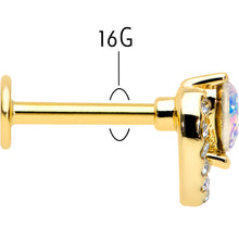 Load image into Gallery viewer, 16G 5/16 Aurora Clear Gem Rococo Heart Labret Monroe Tragus

