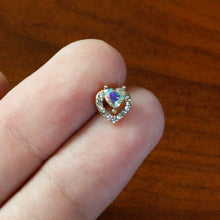 Load image into Gallery viewer, 16G 5/16 Aurora Clear Gem Rococo Heart Labret Monroe Tragus
