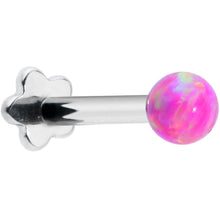 Load image into Gallery viewer, 16G 5/16 Pink Synthetic Opal Titanium Threadless Flower Labret
