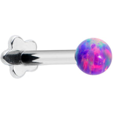 Load image into Gallery viewer, 16G 5/16 Purple Synthetic Opal Titanium Threadless Flower Labret

