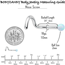 将图片加载到图库查看器，18G 1/4 White Synth Opal G23 Titanium Threadless Left Nose Screw
