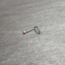 将图片加载到图库查看器，18G 1/4 Purple Synth Opal G23 Titanium Threadless Left Nose Screw
