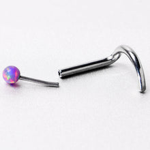 将图片加载到图库查看器，18G 1/4 Purple Synth Opal G23 Titanium Threadless Left Nose Screw
