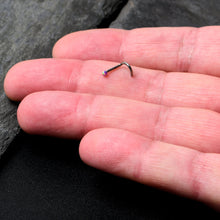 将图片加载到图库查看器，18G 1/4 Purple Synth Opal G23 Titanium Threadless Left Nose Screw
