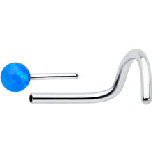 Load image into Gallery viewer, 20G 1/4 Blue Synth Opal G23 Titanium Threadless Left Nose Screw
