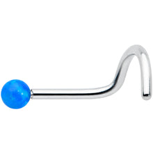 Load image into Gallery viewer, 20G 1/4 Blue Synth Opal G23 Titanium Threadless Left Nose Screw
