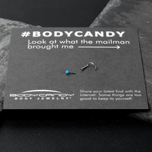 Load image into Gallery viewer, 20G 1/4 Blue Synth Opal G23 Titanium Threadless Left Nose Screw

