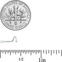 将图片加载到图库查看器，20G 1/4 White Synth Opal G23 Titanium Threadless Left Nose Screw
