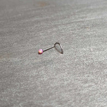 Load image into Gallery viewer, 20G 1/4 Pink Synth Opal G23 Titanium Threadless Left Nose Screw
