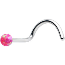 Load image into Gallery viewer, 20G 1/4 Pink Synth Opal G23 Titanium Threadless Left Nose Screw
