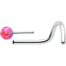 Load image into Gallery viewer, 20G 1/4 Pink Synth Opal G23 Titanium Threadless Left Nose Screw
