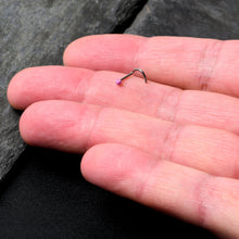 将图片加载到图库查看器，20G 1/4 Purple Synth Opal G23 Titanium Threadless Left Nose Screw
