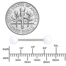 将图片加载到图库查看器，14G 9/16 Matte White Aurora Barbell Nipple Ring Set
