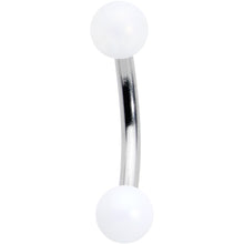 Load image into Gallery viewer, 16G 5/16 Matte White Aurora Curved Eyebrow Ring
