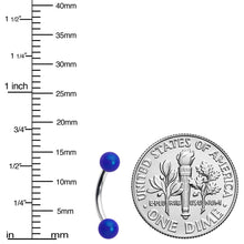 Load image into Gallery viewer, 16G 5/16 Matte Blue Aurora Curved Eyebrow Ring
