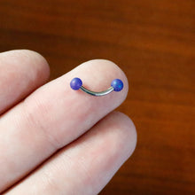 Load image into Gallery viewer, 16G 5/16 Matte Blue Aurora Curved Eyebrow Ring
