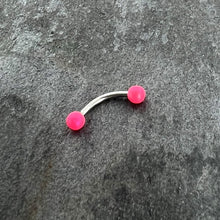 Load image into Gallery viewer, 16G 5/16 Matte Pink Aurora Curved Eyebrow Ring
