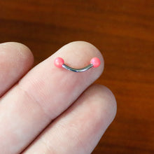 Load image into Gallery viewer, 16G 5/16 Matte Pink Aurora Curved Eyebrow Ring
