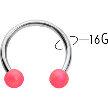 Load image into Gallery viewer, 16G 3/8 Matte Pink Aurora Horseshoe Circular Barbell
