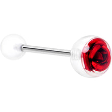 将图片加载到图库查看器，Bubble Rose Red Barbell Tongue Ring
