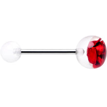 将图片加载到图库查看器，Bubble Rose Red Barbell Tongue Ring
