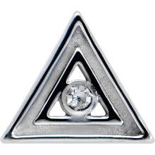 将图片加载到图库查看器，Clear Gem Double Triangle Barbell Tongue Ring
