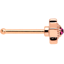 Load image into Gallery viewer, 20G 1/4 Red Gem Rose Gold Tone Octogram Star Nose Bone

