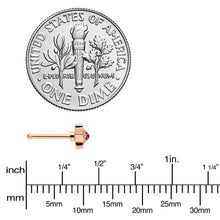 Load image into Gallery viewer, 20G 1/4 Red Gem Rose Gold Tone Octogram Star Nose Bone
