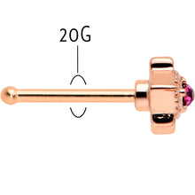 Load image into Gallery viewer, 20G 1/4 Red Gem Rose Gold Tone Octogram Star Nose Bone

