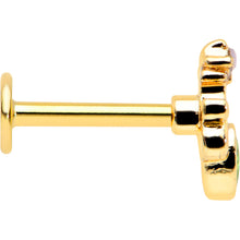 Load image into Gallery viewer, 16G 5/16 Green Gem Gold Tone Shades of Spring Labret Monroe Tragus
