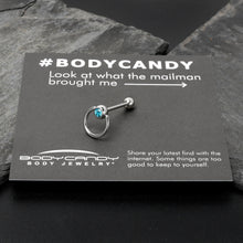 Load image into Gallery viewer, Blue Gem 316L Surgical Steel Captive Ring End Barbell Tongue Ring

