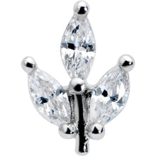 Load image into Gallery viewer, 16G 5/16 Clear CZ Gem Threadless Leaves Labret Monroe Tragus
