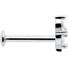 Load image into Gallery viewer, 16G 5/16 Clear CZ Gem Threadless Leaves Labret Monroe Tragus
