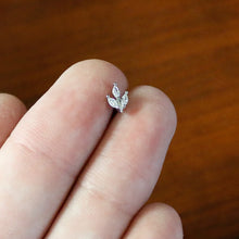 Load image into Gallery viewer, 16G 5/16 Clear CZ Gem Threadless Leaves Labret Monroe Tragus
