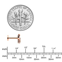 Load image into Gallery viewer, 16G 1/4 Clear CZ Gem Rosy Hue Internal Thread Butterfly Labret
