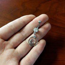 将图片加载到图库查看器，Clear Gem Star Crescent Moon Glamour Circle Dangle Belly Ring
