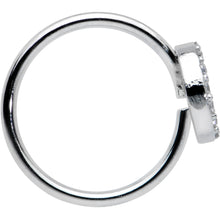 Load image into Gallery viewer, 20G 5/16 Clear Gem Seamless Retro Peace Sign Nose Hoop

