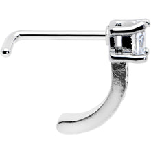 Load image into Gallery viewer, 20G 1/4 Clear Gem Texture Glam Faux Hoop L Shape Nose Ring
