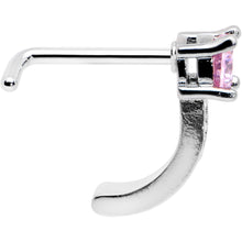 Load image into Gallery viewer, 20G 1/4 Pink Gem Texture Glam Faux Hoop L Shape Nose Ring
