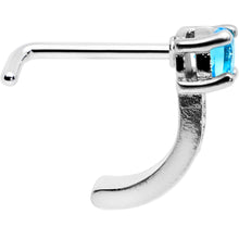 Load image into Gallery viewer, 20G 1/4 Blue Gem Texture Glam Faux Hoop L Shape Nose Ring
