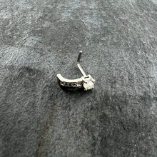 Load image into Gallery viewer, 20G 1/4 White Faux Opal Texture Glam Faux Hoop L Shape Nose Ring
