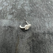 Load image into Gallery viewer, 20G 1/4 Clear Gem Retro Peace Sign Faux Hoop L Shape Nose Ring
