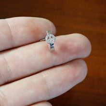Load image into Gallery viewer, 20G 1/4 Clear Gem Retro Peace Sign Faux Hoop L Shape Nose Ring
