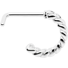 Load image into Gallery viewer, 20G 1/4 Loving Links Faux Hoop L Shaped Nose Ring
