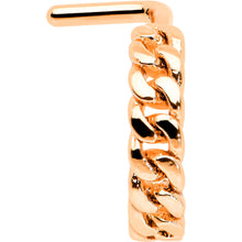 将图片加载到图库查看器，20G 1/4 Rose Gold Tone Loving Links Faux Hoop L Shaped Nose Ring
