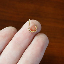 将图片加载到图库查看器，20G 1/4 Rose Gold Tone Loving Links Faux Hoop L Shaped Nose Ring
