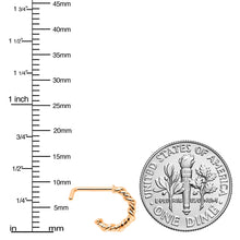 Load image into Gallery viewer, 20G 1/4 Rose Gold Tone Wicked Wire Faux Hoop L Shape Nose Ring
