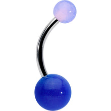 Load image into Gallery viewer, Two Tone Blue Pink Stripe Acrylic Ball Belly Ring
