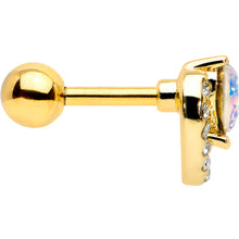 Load image into Gallery viewer, 16G 1/4 Aurora Gem Gold Tone Rococo Heart Cartilage Tragus Earring
